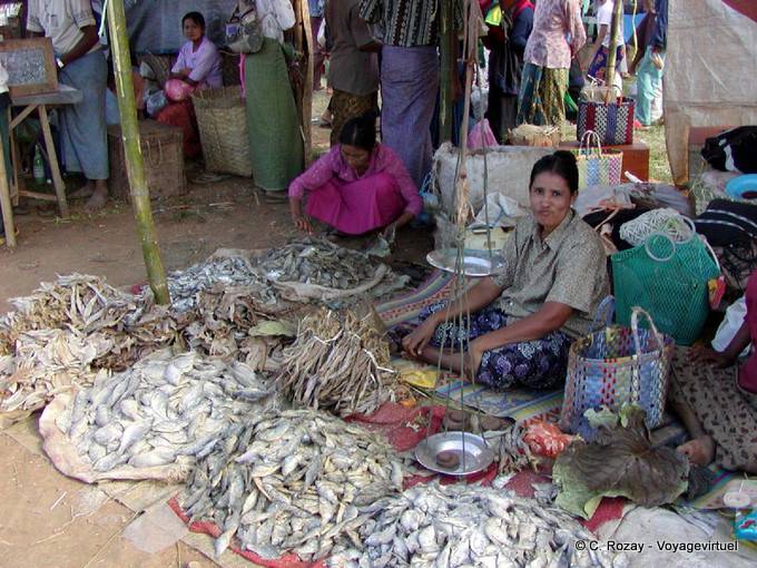 Etal dried fish, market Khaung Daing, Inle Lake - Myanmar (Burma)