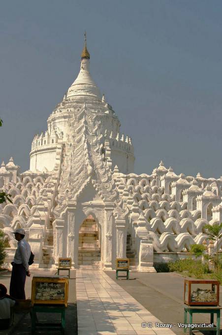 Pagoda Myatheindan or Hsinbyume, built in 1816, Mingun, Mandalay - Myanmar (Burma)