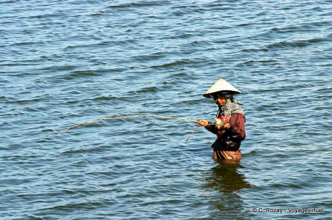 Angler in Lake Taungthaman, Mandalay - Myanmar (Burma)