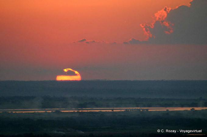 The sun sets on the Irrawaddy, Mandalay, Sagaing - Myanmar (Burma)