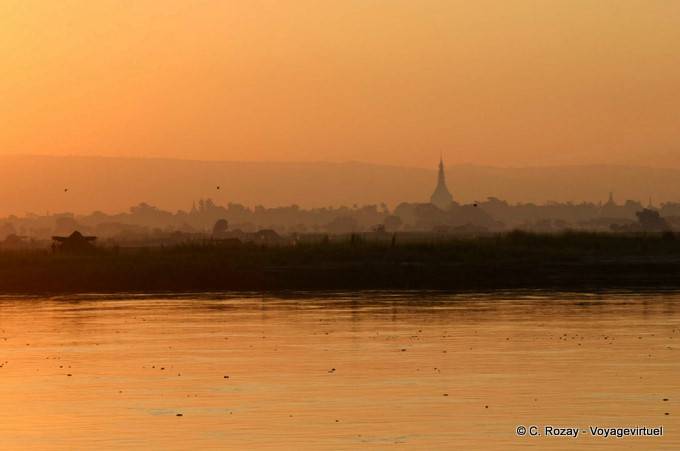 The Golden River in the early morning, Mandalay - Myanmar (Burma)