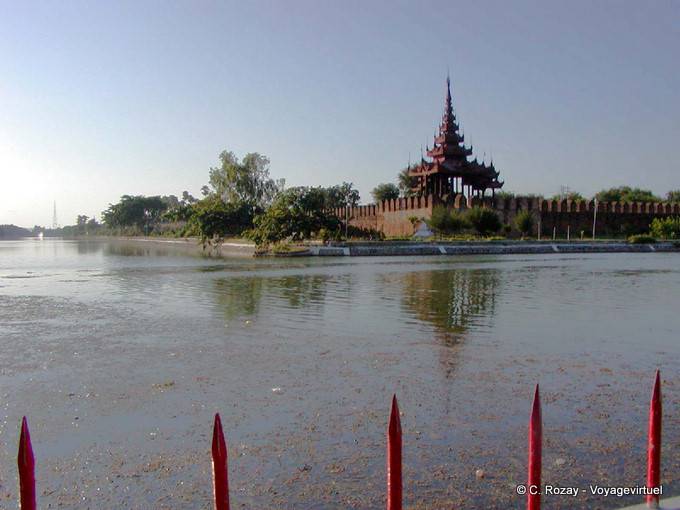 Royal City, fort seen from the moat, Mandalay - Myanmar (Burma)