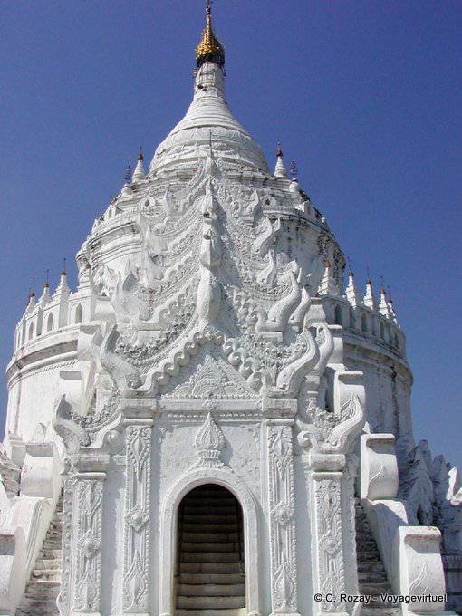 Focus on the stupa, Hsinbyume Pagoda, Mingun, Mandalay - Myanmar (Burma)