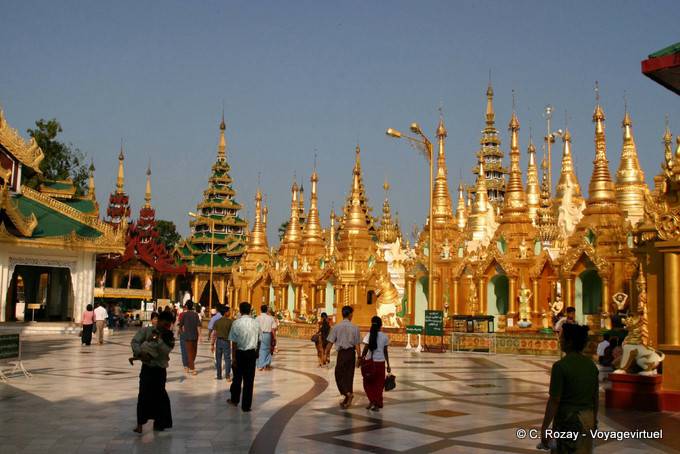 Forest of stupas on the place of vows, Shwedagon Pagoda, Rangoon - Myanmar (Burma)