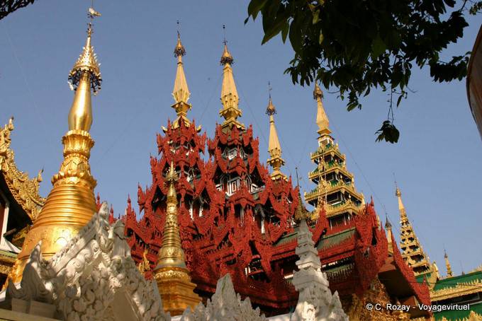 Overloaded exterior decoration, Shwedagon Pagoda, Rangoon - Myanmar (Burma)