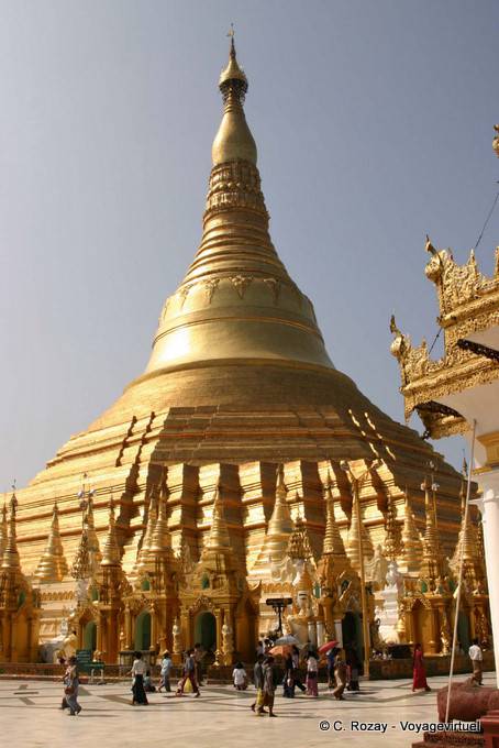 Small temples around the Great Stupa, Shwedagon Pagoda, Rangoon - Myanmar (Burma)