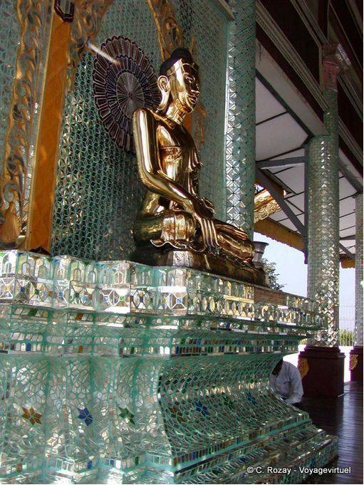 Buddha in a modern kitch environment, Shwedagon Pagoda, Yangon - Myanmar (Burma)