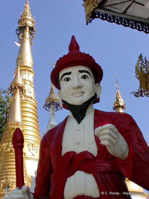 Nat chriromancien, protector beard, Shwedagon Pagoda, Rangoon - Myanmar (Burma)