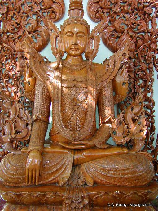 Buddha painted precious wood, Shwedagon Pagoda, Rangoon - Myanmar (Burma)