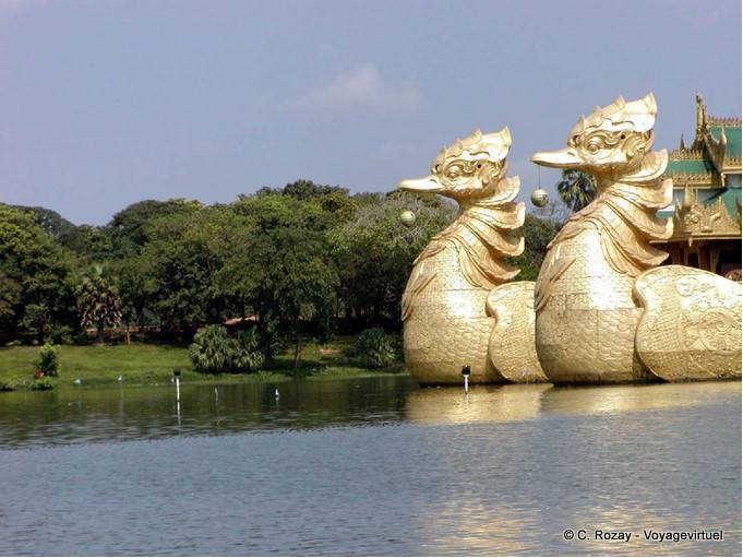 Front of the Hall Karaweik Kandawgyi Lake, Yangon - Myanmar (Burma)