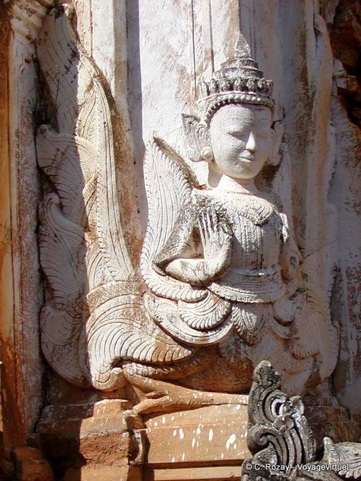 Sculpture detail angle Sankar sanctuary, Sagar - Myanmar (Burma)