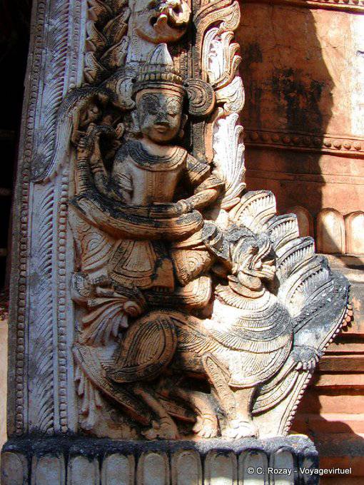 Detail of the decoration of the sanctuary (Sankar) Sagar - Myanmar (Burma)