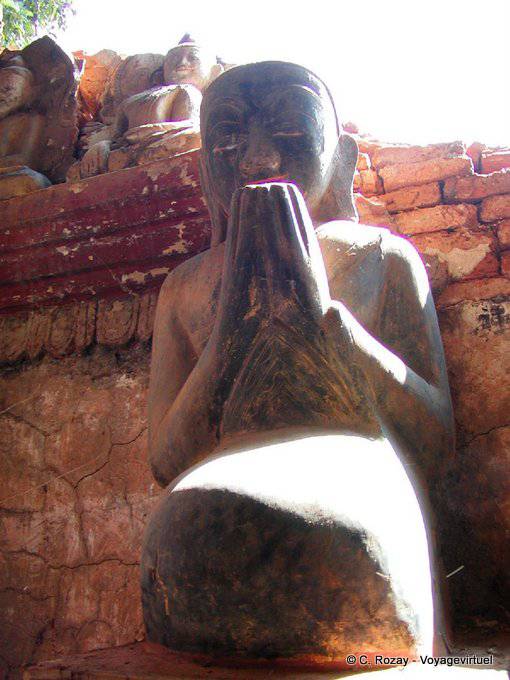 Mudra of salvation and veneration, Saga site in south of Lake Inle - Myanmar (Burma)