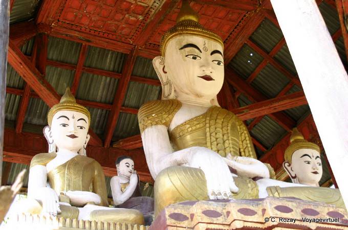 Under the roof of the pagoda Takhaung Mwedaw, Sagar - Myanmar (Burma)