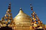 View of the stupa, Bagan, Shwezigon, Burma.