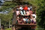 An overloaded truck, transit, Bagan, Burma.