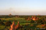 Evening lights on the temples and pagodas, Bagan, Burma.