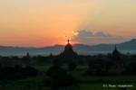 A sunset behind a stupa, Bagan, Burma.