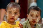 Looks of Burmese children, Bagan, Burma.