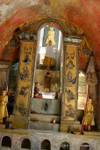 Nats and Buddhas on a staircase, Shwe Yan Pyay monastery, Inle Lake, Burma.
