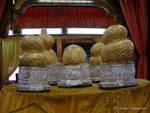 Five small statues of Buddha, Daw U Pagoda Phaung Kyaung, Inle Lake, Burma.