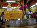 Shapeless Buddha, covered in gold leaf by the faithful, Phaung Daw Oo Pagoda, Inle Lake, Burma.