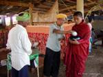 Offering of rice near the temple of Khaung Daing, Inle Lake, Burma.