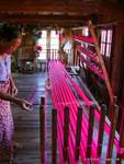 Preparation of the loom, Inle Lake, Burma.