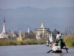 Channels and stupas forest, Inle Lake, Burma.