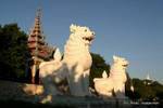 The guardians of the Mahamuni Pagoda, Mandalay, Burma.