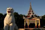 Another view of a guard Mahamuni Pagoda, Mandalay, Burma.