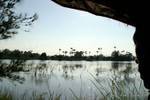Ponds and evening light to Ava (Ratanapura), Mandalay, Burma.