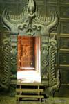Interior architecture of the monastery Bagaya Kyaung, Inwa, Mandalay, Burma.