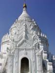 Focus on the stupa, Hsinbyume Pagoda, Mingun, Mandalay, Burma.