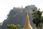 Mount Popa seen from the valley, Burma.