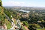Lake view from the sanctuary Pindaya, Burma.
