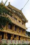 Facade of a wealthy monastery, Yangon, Burma.