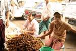 Dish of grilled crayfish in a street, Rangoon, Burma.