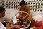 Making kebabs, Rangoon, Burma.