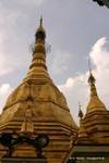 Top stupas Sule Pagoda, Rangoon, Burma.