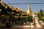 View from the entrance is, Shwedagon Pagoda, Rangoon, Burma.