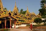 Architecture on the southern staircase, Shwedagon Pagoda, Rangoon, Burma.