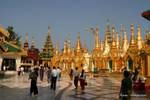 Forest of stupas on the place of vows, Shwedagon Pagoda, Rangoon, Burma.