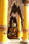 Carved entrance of a temple, Shwedagon Pagoda, Rangoon, Burma.