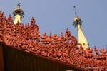 Detail of the decoration of a roof edge, Shwedagon Pagoda, Rangoon, Burma.