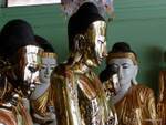 Buddhas in Hall southeast of the terrace, Shwedagon, Yangon, Burma.