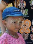 The dazzled eyes of the child thanaka, Yangon, Burma.
