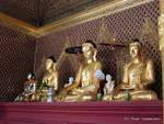 Shwedagon Pagoda, another shrine with Buddha statues, Rangoon, Burma.