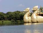 Front of the Hall Karaweik Kandawgyi Lake, Yangon, Burma.