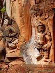 Reliefs at one of the entrances of Sankar sanctuary, Sagar, Burma.